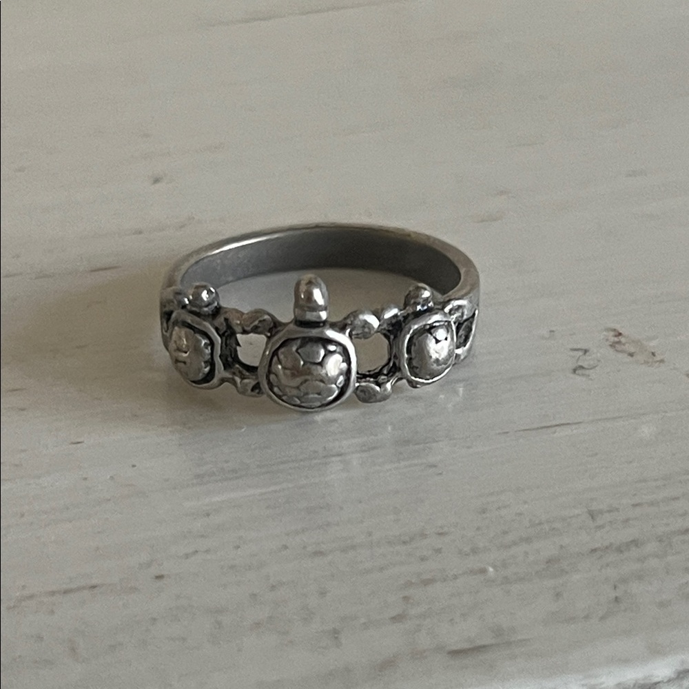 1990’s Turtle Silver Decorative Ring - image 1